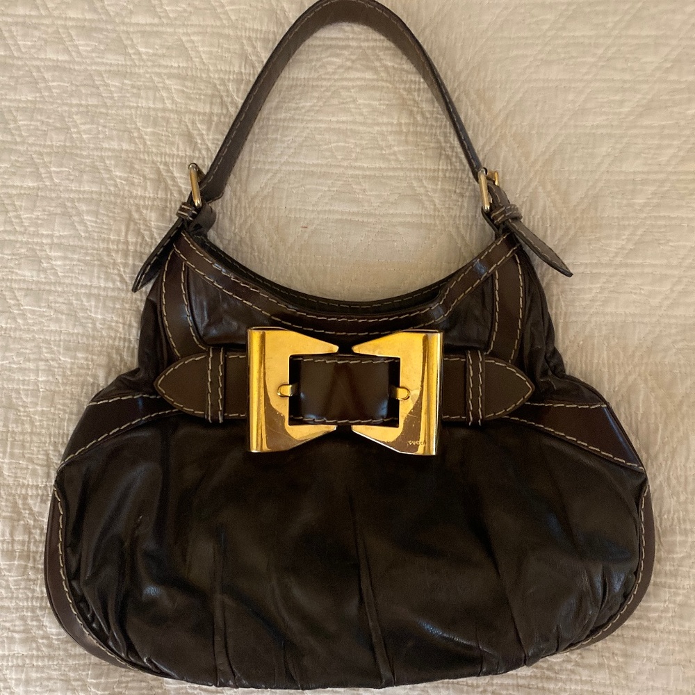 Gucci Dialux Queen Leather Hobo Bag